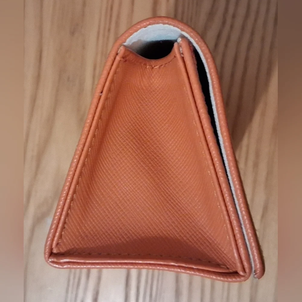 EUC Tory Burch Hard Orange Saffiano Leather & Silk Sleeve Glasses Sunglass Cases